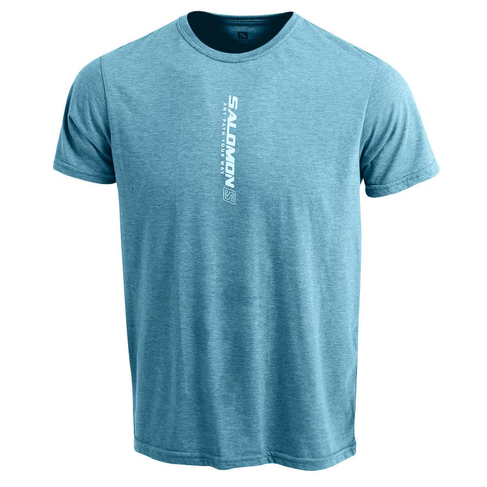 T-Shirts Salomon Homme Bleu - Salomon YAEL SS M - France (8214-DIUMJ)